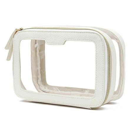 Transparent Kosmetiktaske med Lynlås, Vandtæt, Synlig, Bærbar, Firkantet Form, Stor Kapacitet