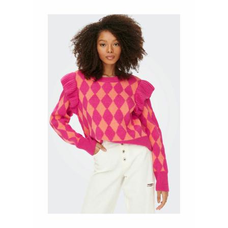 Only Round-neck Strik Pink, Dame Striktrøjer