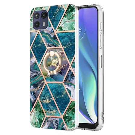 Marmormotiv Motorola Moto G50 5G skal - Blå/Grön