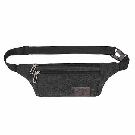 Taljetaske - 3 rum i lærred, justerbar