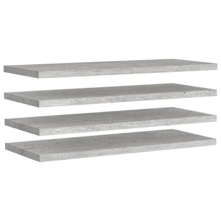 Vidaxl Svävande Vägghyllor 4 St Betonggrå 90x23,5x3,8 Cm Mdf Grå