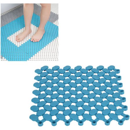 6 stk 20x20cm sklisikre sammenlåsende matter for kjøkken bad dusj balkong svømmebasseng (blå)