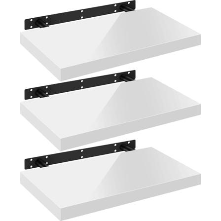 Rootz 3 seinähyllyn sarja - Esittelyhyllyt - Säilytystelineet - Kestävä MDF & PVC - Monipuolinen ja helppo asennus - Moderni muotoilu - 25 cm - 120 cm