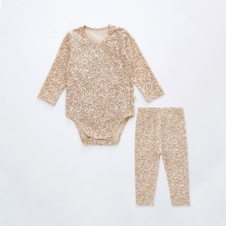 Toddler Långärmade Byxor + Byxor Med Rund Hals 2 St Outfit Kostym