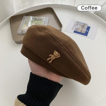 Kvinnor björn basker stil för fransk konstnär varm vinter mössa Ha Coffee