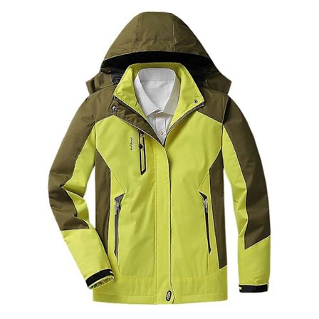 Unisex Kevyt Vedenpitävä Tuulitakki, Hengittävä Rento Takki Retkeilyyn, Kalastukseen, Kevään ja Syksyn Ulkoiluun, Naisten Keltainen XL