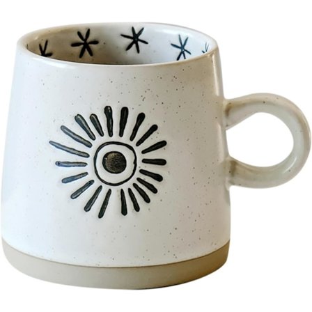 Keramiske Måne og Sol Kaffe Krus, Porcelæn Kaffe Krus, Keramiske Kopper til Latte