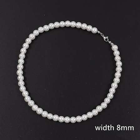 2022 New Trendy Imitation Pearl Necklace Men Temperament Simple Handma
