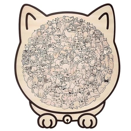 135 bitars oregelbundet Morandi-färgat kattformat träpussel, unikt djurformat träpussel för vuxna, barn, semester, födelsedagspresentidé{REN}