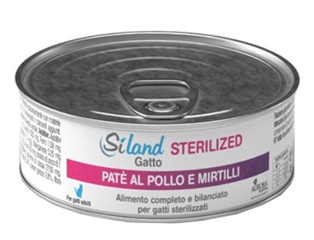 Siland Cibo Umido Patè Pollo/Mirtilli Gatti Adulti Sterilizzati