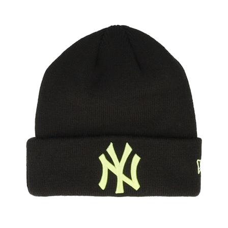 New Era - MLB Schwarz cuff Mütze - Kids New York Yankees League Essential Beanie Black/Lime Cuff @ Hatstore