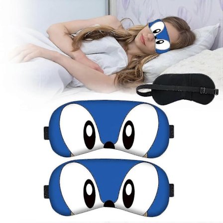 2 stk. sovemasker, øjenmaske børn sover sødt 3D-print tegneserie øjenskygge blænder rejsebetræk børn (store blå øjne), One Size, 2,0 stk.