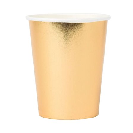 Design House 95 Pappersmuggar 8st, guldfolie Partytillbehör Guld ONESIZE