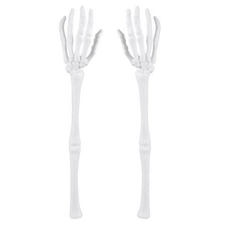 2-pack kreativa Halloween salladsbestick vita dödskalleskedar (30X6.8CM, vita)