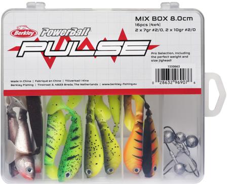 Berkley - Pulse Shad Box 8 cm heittojigit 16 kpl - sis. jigipäät