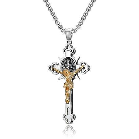 Titanium stål kors halskjede vintage personlighet mann tide menn kvinner anheng beste valentinsdag gave A