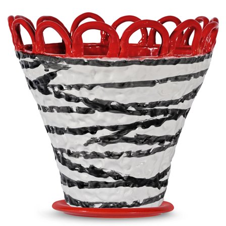 Byon Patty L kruka 30 x 26 cm, röd/zebramönstrad | Inredning > Vaser & Krukor > Kruka | Bagaren och Kocken