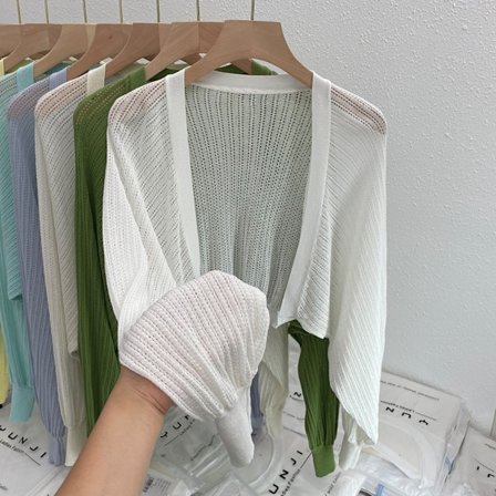 Neulottu neuletakki Ice Silk Shawl VALKOINEN