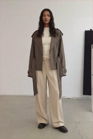 NA-KD weicher Trenchcoat mit Gürtel - Trenchcoats - Braun - EU 36