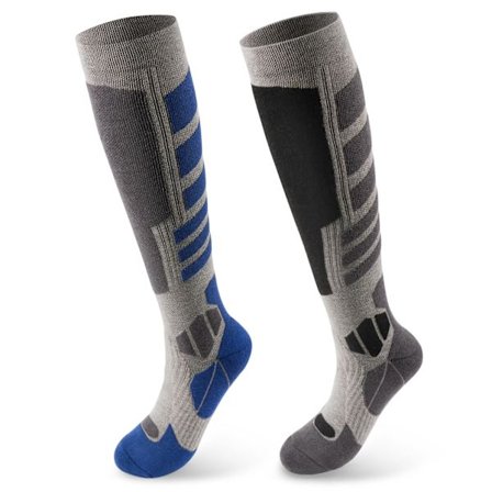 Merinoull Skidstrumpor för Herr Dam, 2 Par Skidstrumpor för Herr Dam, Knähöga Termiska Strumpor med Full Dämpning