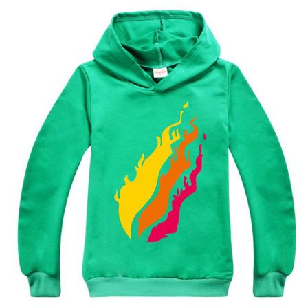 Barn Gutter Prestonplayz Print Langermet Uformell Hettegenser Uformell Pullover Topper 7-16 år Green 11-12 Years