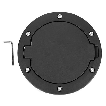 Musta polttoainesäiliön korkin suojus Jeep Wrangler JK:lle 2007-2017 (Viisi tähden siipi)