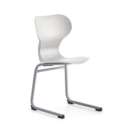 Stol BRIAN, meiestativ, sølv/lys grå