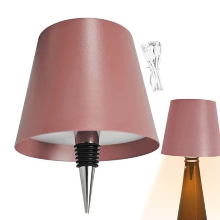 Ladattava lampunvarjostin pullolle