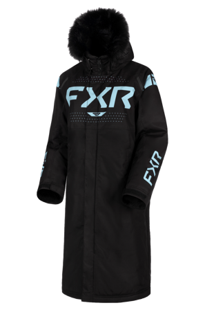 FXR Warm-Up Coat Dam Skoterjacka 26 Svart/Maui Blå XL