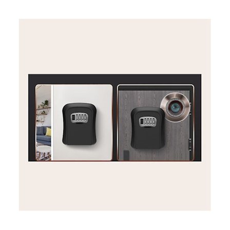 Väggmonterad Nyckelorganisatör med 4-siffrig Kombinationslås Säkerhetskodslås Ingen Nyckel Hemnyckel Sa