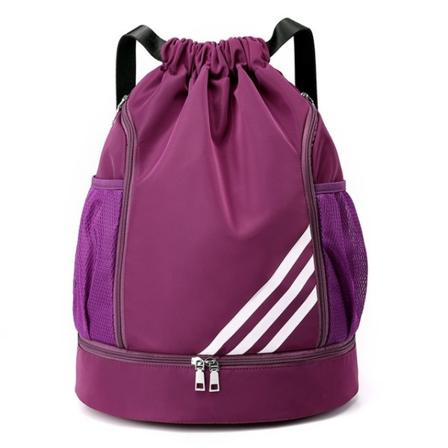 Urheilureput jalkapallo kiristysnauha laukku kiristysnauha selkälaukku kuntosalireppu Muti Taskut matkavaellukseen Purple