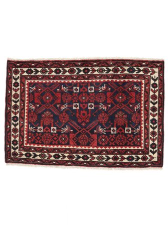 Tapis Hamadan 68X100 Noir/Rouge Foncé (Laine, Perse)