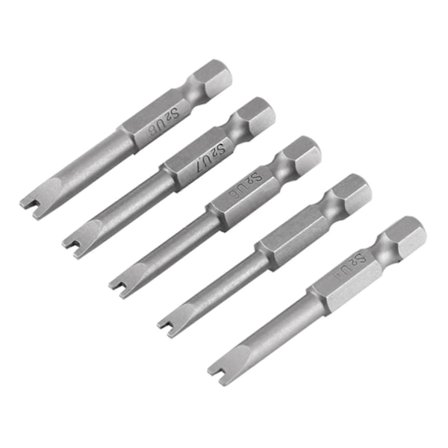 5 stk. S2 Legert Stål 50mm Lengde 1/4 Sekskant Skaft U-formet Magnetisk Skrutrekker Bits Sett PSC