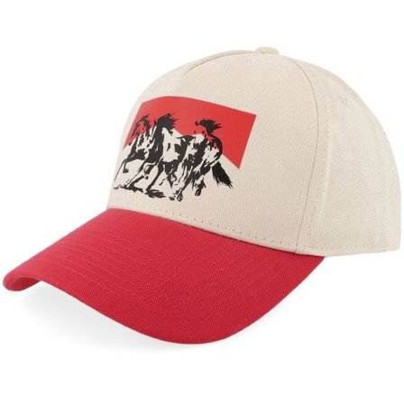 Wild Spirit - Beige adjustable Keps - Wild Horses Stone/Red A-frame Adjustable @ Hatstore