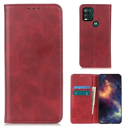 Äkta läder Motorola Moto G Stylus 5G fodral - Röd