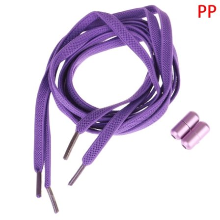 1 par nya aluminiumlåsskosnören elastiska skosnören nr T Purple