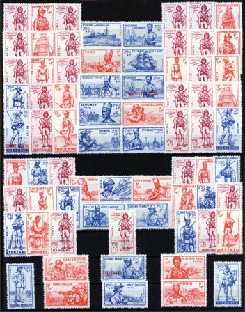 "Frankrig kolonier 1941 - Komplet sæt"Défense de l'Empire" - Postfrisk"