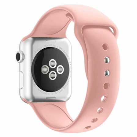 Apple Watch Series 4 44 mm klockarmband i silikon med dubbla stift - Rosa