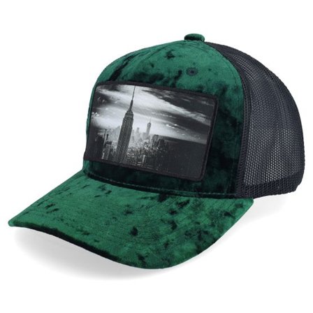Calza Pennello - Grön trucker Keps - New York Skyscraper Velvet Green/Black A-frame @ Hatstore