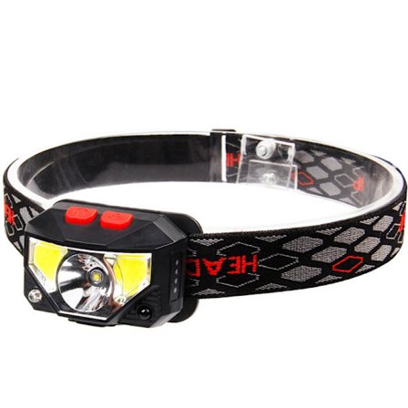 LED induktions rød lys fiskeri pandelampe mini USB indbygget batteri