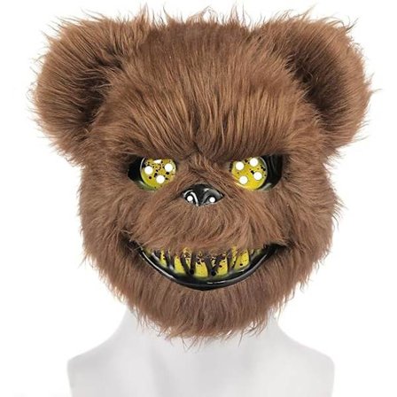 Gyserbjørnemaske, Uhyggelige masker til voksne og børn, Horror Teddy Bear maske, Plys Blodig Bjørnmaske, til fest karneval cosplay