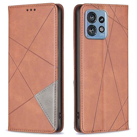 For Motorola Edge 40 Pro 5G/Moto X40 5G Imprinting Pattern Card Holder Splicing Phone Stand Cover