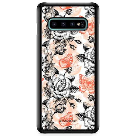 Bjornberry Skal Samsung Galaxy S10 - Fjärilar & Rosor