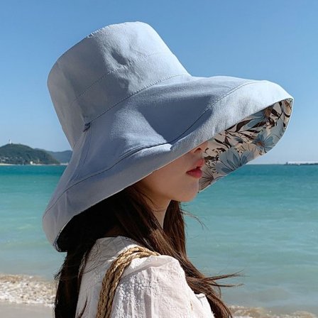 Kvinnor Solskyddshatt Bucket Hats BLÅ