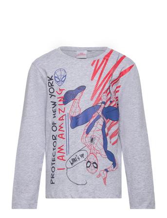 T-Shirt T-shirts Long-sleeved T-shirts Grå Spider-man*Betinget Tilbud