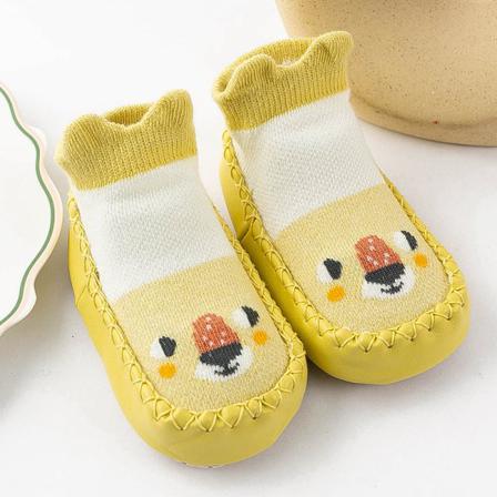 2 Par Baby Toddler Varma Bomullsskor Mjuka Yellow 13cm