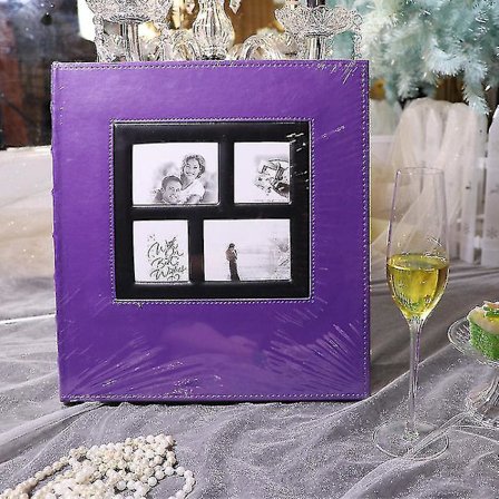 Fotoalbum med plads til 600 billeder, læderomslag, ekstra stor kapacitet, rummer vandrette og lodrette billeder til familier