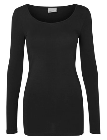 Vmmaxi My Ls Soft Long U-Neck Noos Black Vero Moda