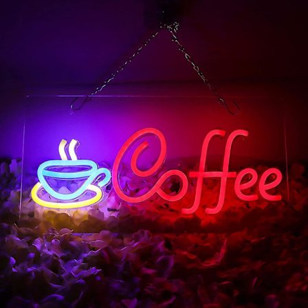 Kaffe Neon Skilt Lysende LED Neon Lys Skilt USB-Drevet Cafe Skilt Vægsmykke Til Kaffe Barer Butikker Restaurant Dekoration,BY