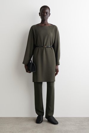 COS Women's Abito Mini Scultoreo in Marrone